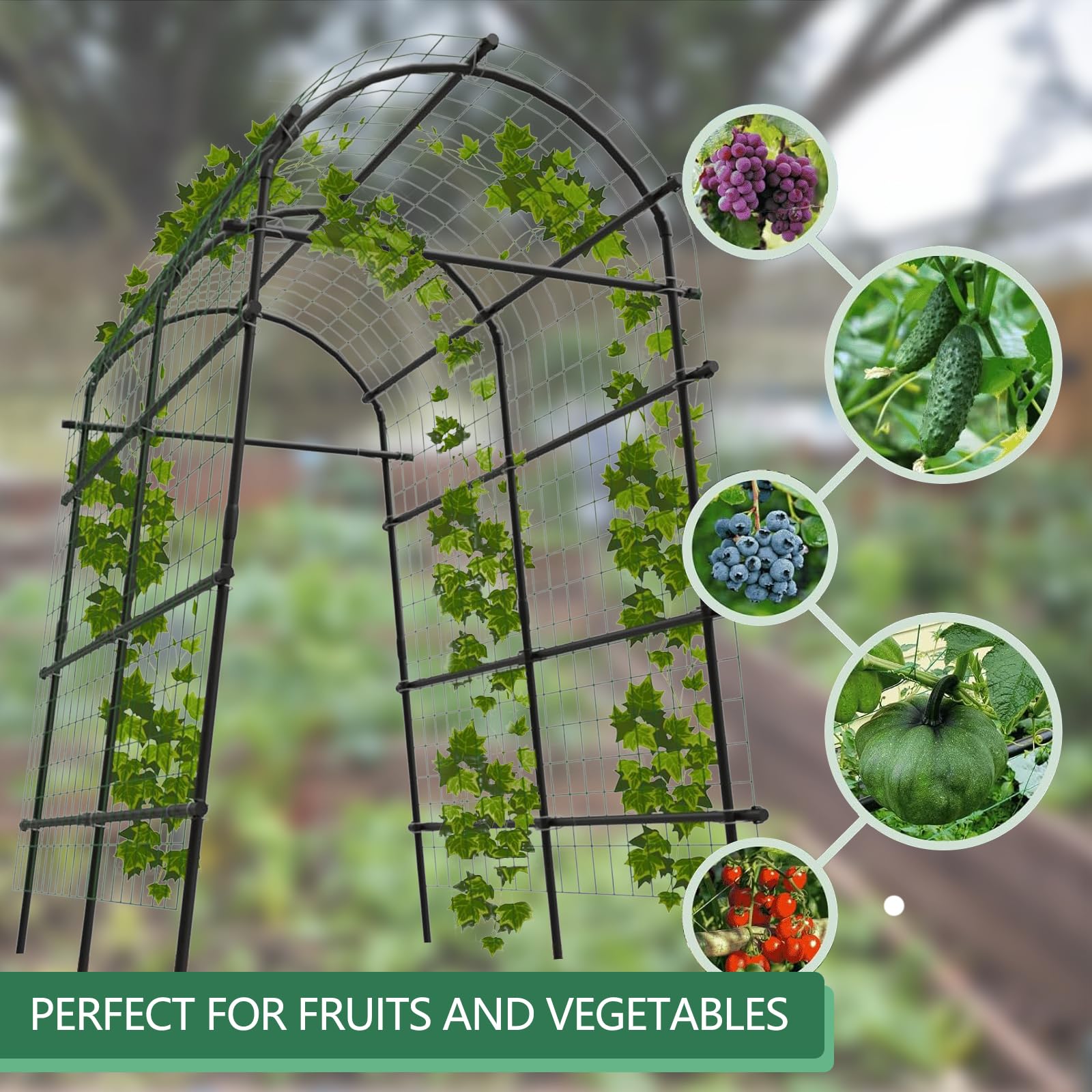 Arco de jardín Garvee para plantas trepadoras